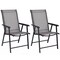 Set of 2 Outdoor Patio Folding Chairs with with 2 Ergonomic Armrests and Iron Frame